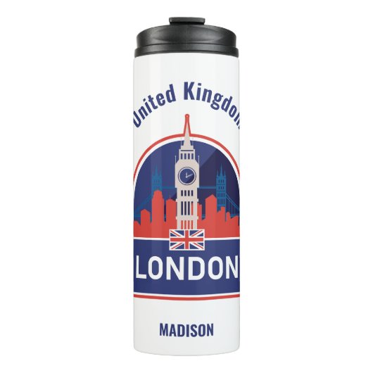 Individuelle Name London Thermosbecher (Vorderseite)