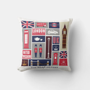 Individuelle Name London UK Icons Kissen