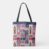 Individuelle Name London UK Icons Tasche (Rückseite)
