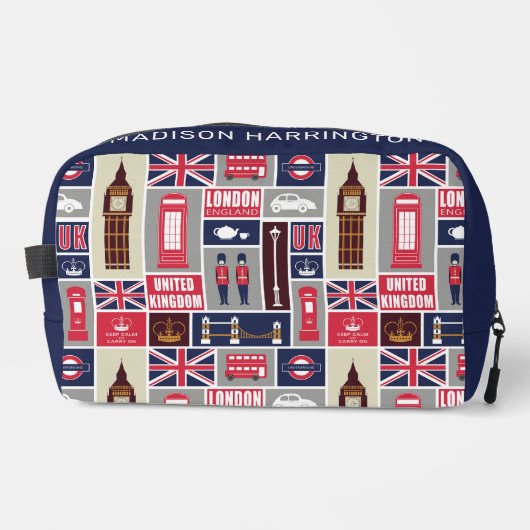 Individuelle Name London UK Icons Waschbeutel (Vorderseite)