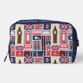 Individuelle Name London UK Icons Waschbeutel (Rückseite)