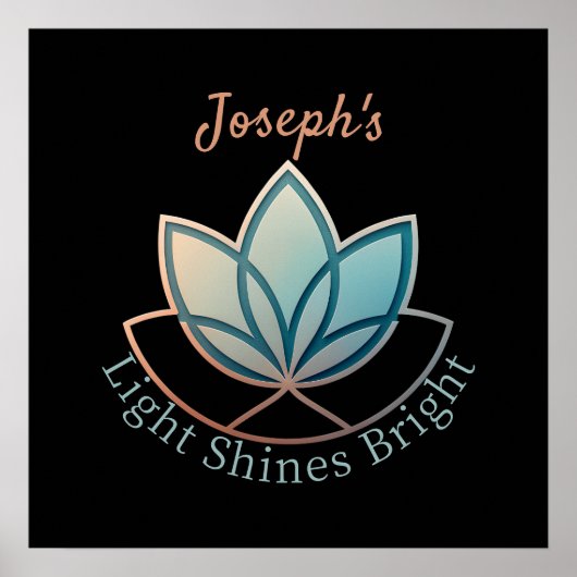 Individuelle Name Lotus - [NAME] Lichtschübe hell Poster (Vorne)