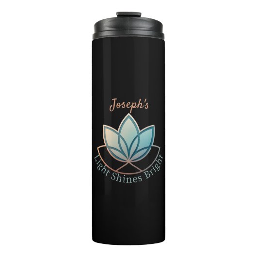 Individuelle Name Lotus - [NAME] Shines hell Thermosbecher (Vorderseite)