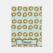 Individuelle Name-Löwenmuster in Blau Fleecedecke (Vorderseite)