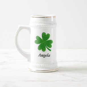 Individuelle Name Lucky 4 Leaf Clover St. Patrick' Bierglas