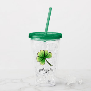 Individuelle Name Lucky Clover St. Patrick's Day Acryltrinkbecher