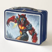 Individuelle Name Lunch Box, farbenfroh Were Wolf Metall Brotdose (Vorderseite)