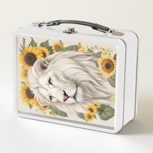 Individuelle Name Lunch Box, Sonnenblumen Magische Metall Brotdose (Vorderseite)