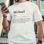 Individuelle Name lustige Definition minimalistisc T-Shirt<br><div class="desc">Individuelle Name und Definition T - Shirt mit modernen Wörterbüchern Stil schwarze Typografie. Personalisieren Sie diese, indem Sie das angegebene Textfeld bearbeiten. Ein personalisiertes Geschenk für ihn - für Ihren besten Freund, Mitarbeiter oder Ihr Lieblingsfamilienmitglied wie Großvater, Vater, Onkel, Bruder... Einzigartiges und lustiges Weihnachtsgeschenk, individuelle Name T - Shirt, Namensdefinition...</div>