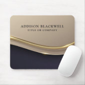 Individuelle Name Luxury Dark Blue Gold Mousepad (Mit Mouse)