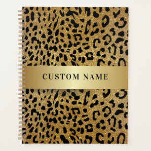 Individuelle Name Luxus Leopard Animal Print Planer