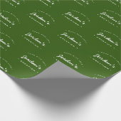 Individuelle Name Made with Liebe Green Modern Typ Geschenkpapier (Ecke)