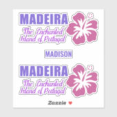 Individuelle Name Madeira Aufkleber (Blatt)