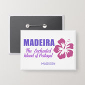 Individuelle Name Madeira Button (Vorderseite/Rückseite)