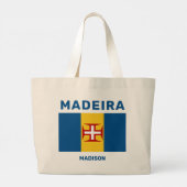 Individuelle Name Madeira Flag Jumbo Stoffbeutel (Rückseite)