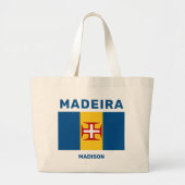 Individuelle Name Madeira Flag Jumbo Stoffbeutel (Vorne)