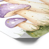 Individuelle Name Magic Fairies Pink Mushrooms Poster (Ecke)