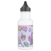 Individuelle Name Magisches Einhorn, Regenbogen & Edelstahlflasche (Links)