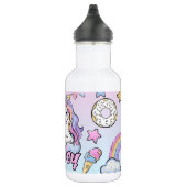 Individuelle Name Magisches Einhorn, Regenbogen & Edelstahlflasche (Rechts)