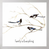 Individuelle Name Magpie Bird Family Poster (Vorne)