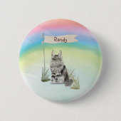 Individuelle Name Maine Coon Cat Pet Button (Vorderseite)
