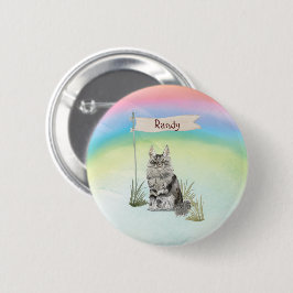 Individuelle Name Maine Coon Cat Pet Button