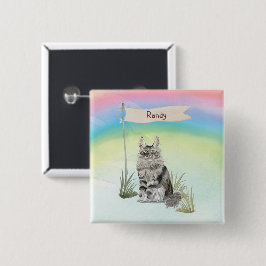 Individuelle Name Maine Coon Cat Pet Button