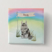 Individuelle Name Maine Coon Cat Pet Button (Vorderseite)