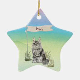 Individuelle Name Maine Coon Cat Pet Keramik Ornament