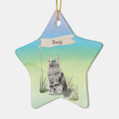 Individuelle Name Maine Coon Cat Pet Keramik Ornament (Links)