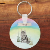 Individuelle Name Maine Coon Cat Pet Schlüsselanhänger (Vorderseite)