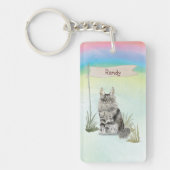 Individuelle Name Maine Coon Cat Pet Schlüsselanhänger (Vorderseite)