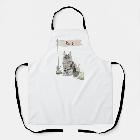 Individuelle Name Maine Coon Cat Pet Schürze (Vorderseite)