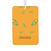 Individuelle Name-Mais auf Orange Autolufterfrischer (Rückseite)
