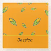 Individuelle Name-Mais auf Orange Glasuntersetzer (Vorderseite)