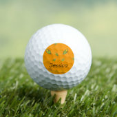 Individuelle Name-Mais auf Orange Golfball (Insitu T-Shirt)