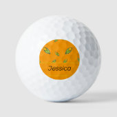 Individuelle Name-Mais auf Orange Golfball (Vorderseite)