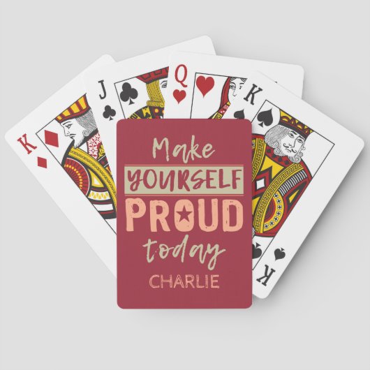 individuelle Name "Make Yourself Proud", der Karte Spielkarten (Rückseite)