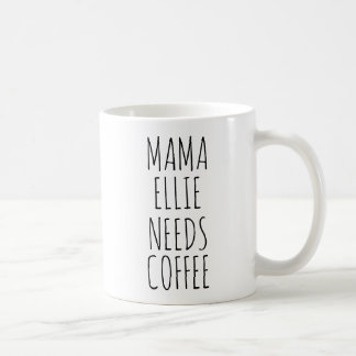 Individuelle Name Mama braucht Kaffee, Geschenk fü Kaffeetasse