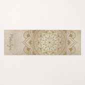 Individuelle Name Mandala Om Gold Glitzer Übung Yogamatte (Vorderseite (Horizontal))