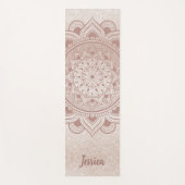Individuelle Name Mandala Om Rose Gold Glitzer Übu Yogamatte (Vorderseite)