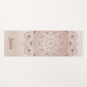 Individuelle Name Mandala Om Rose Gold Glitzer Übu Yogamatte (Vorderseite (Horizontal))