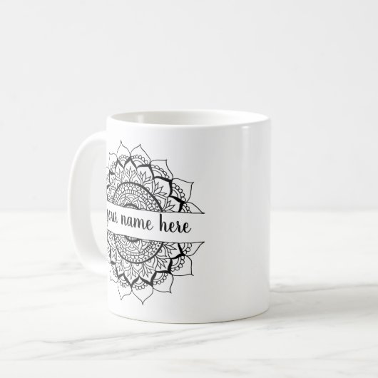 Individuelle Name Mandala Tasse (Vorderseite Links)