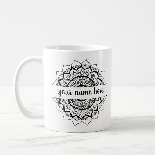 Individuelle Name Mandala Tasse (Links)