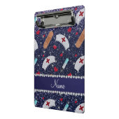 Individuelle Name Marine blaue Glitzer Krankenschw Mini Klemmbrett (Gewinkelt2)