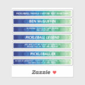 Individuelle Name-Markierung ICE für Pickleball-Pa Aufkleber (Blatt)
