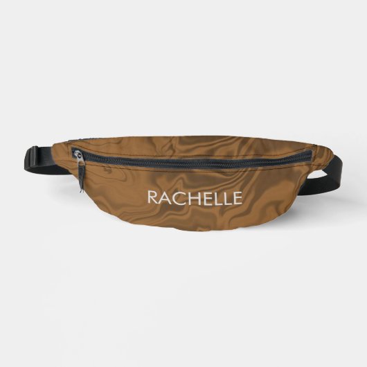 Individuelle Name Marmor braune Textur Bauchtasche (Vorderseite)