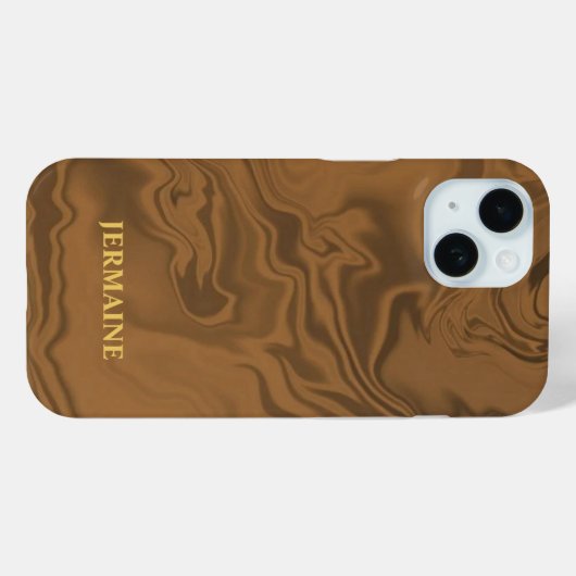 Individuelle Name Marmor braune Textur Case-Mate iPhone Hülle (Rückseite (Horizontal))