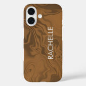 Individuelle Name Marmor braune Textur Case-Mate iPhone Hülle (Rückseite)