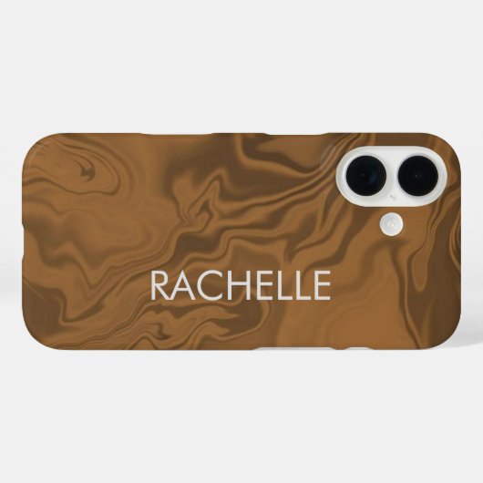 Individuelle Name Marmor braune Textur Case-Mate iPhone Hülle (Rückseite (Horizontal))
